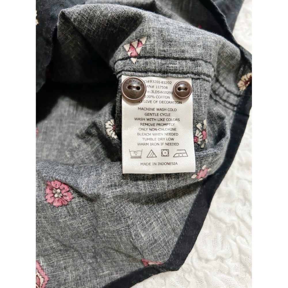Levi's Black Short-Sleeve Button-Up Shirt XL Southwestern 100% Cotton - Picture 5 of 5